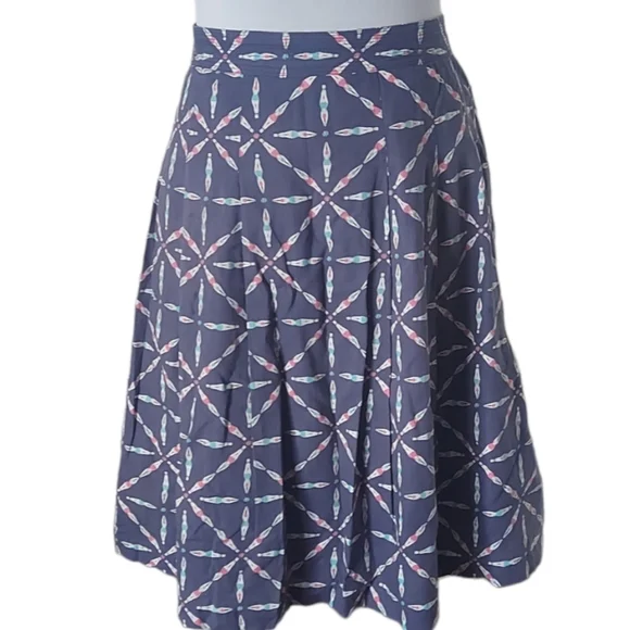 Seasalt Serene Womens Skirt UK Size 12 Blue with Synchronised Swimmers Pleated - Picture 1 of 8